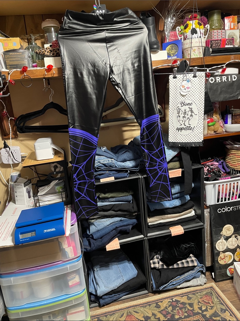 #225 med. Killstar NWT Wednesday Adams leggings w/ spiderweb graphic